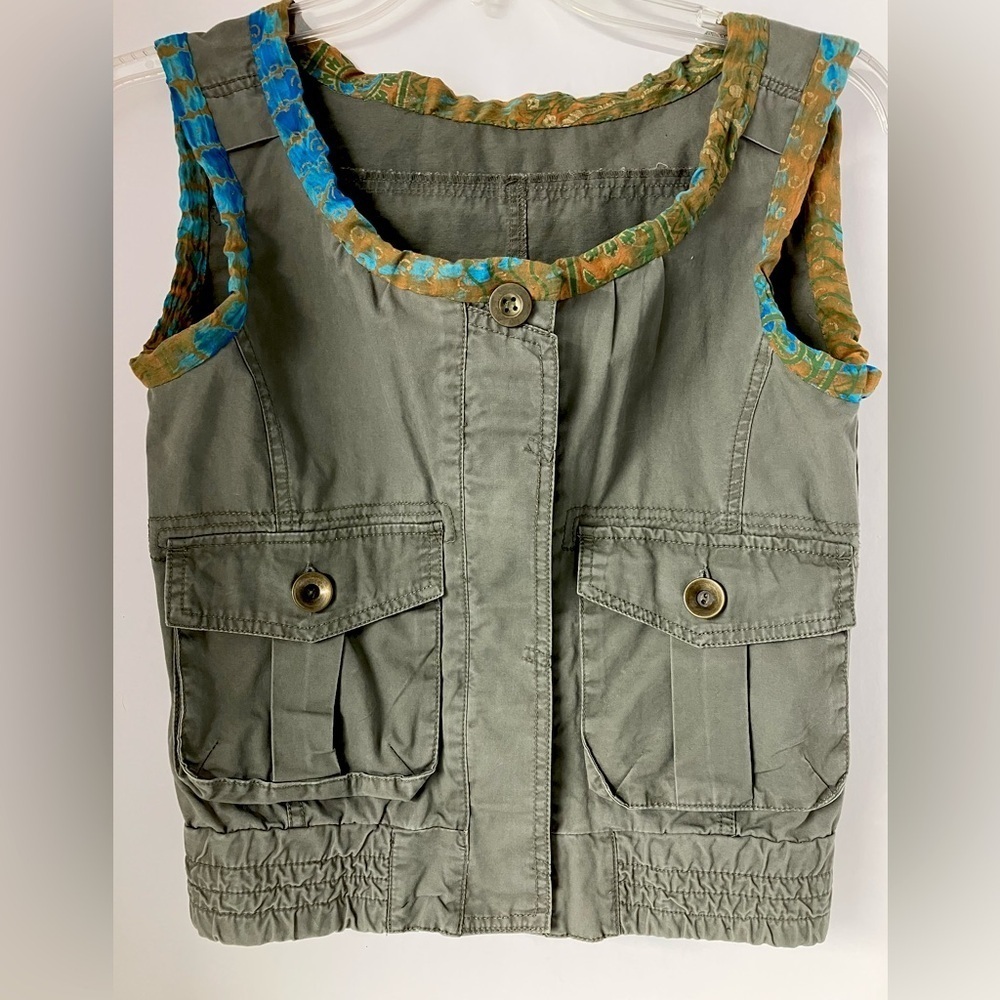 Women’s Vest, Small, Faded Olive Green, Utility Vest, Charlotte Russe